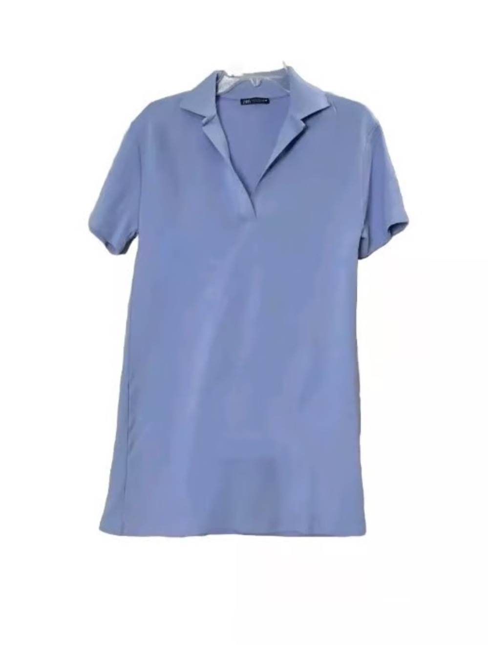 Zara Light Blue Collared Polo Mini Dress Women’s Medium Short Sleeve